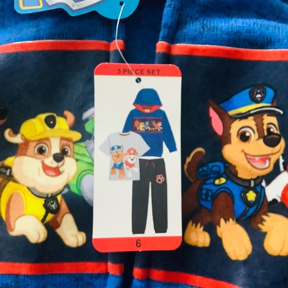 Nickelodeon Paw Patrol 3 Piece Set NWT Hoodie, Joggers and T-shirt - Picture 5 of 7